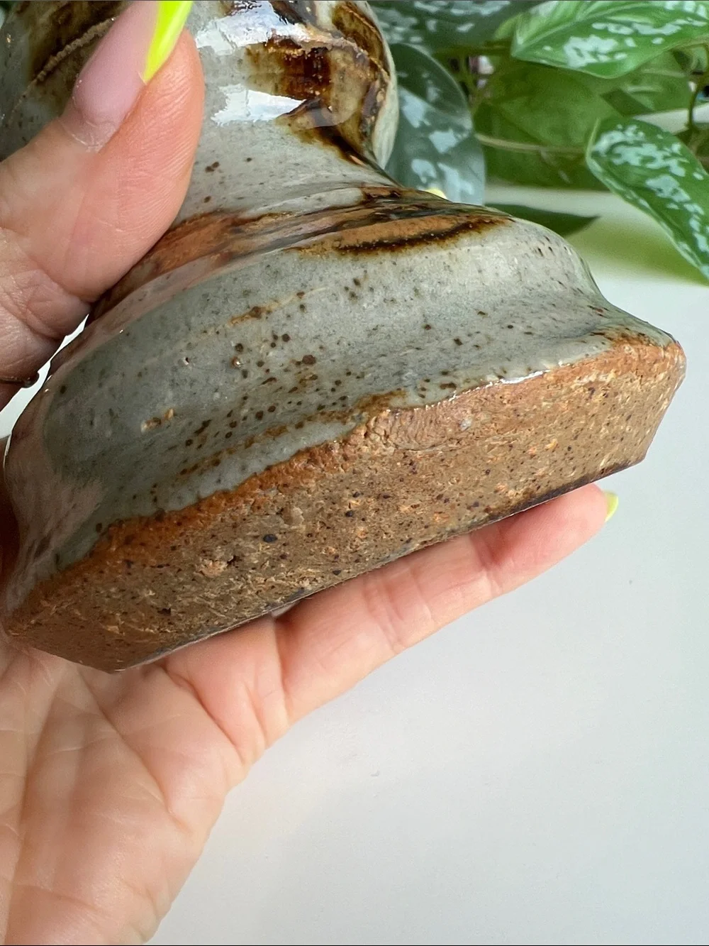 Vintage Handmade Pottery Vase Neutral Decor
